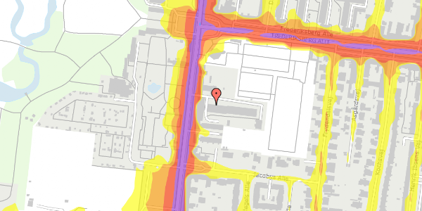 Trafikstøjkort på Pile Alle 5D, st. mf, 2000 Frederiksberg