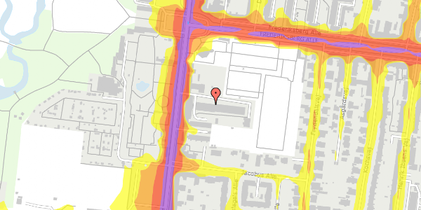 Trafikstøjkort på Pile Alle 5E, st. mf, 2000 Frederiksberg