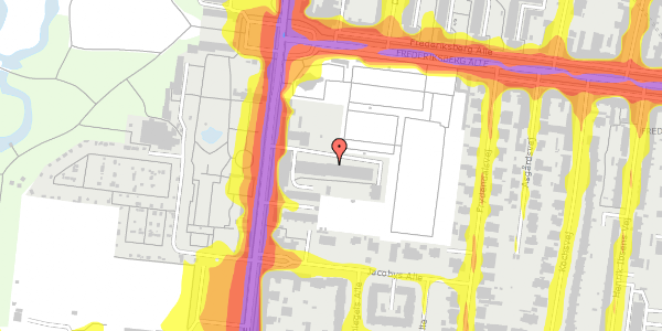 Trafikstøjkort på Pile Alle 5F, st. mf, 2000 Frederiksberg