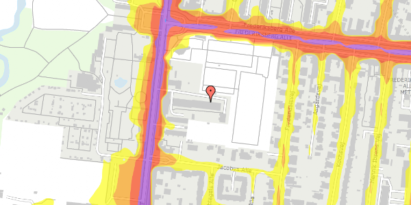 Trafikstøjkort på Pile Alle 5G, st. mf, 2000 Frederiksberg