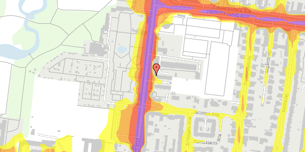 Trafikstøjkort på Pile Alle 7D, st. th, 2000 Frederiksberg