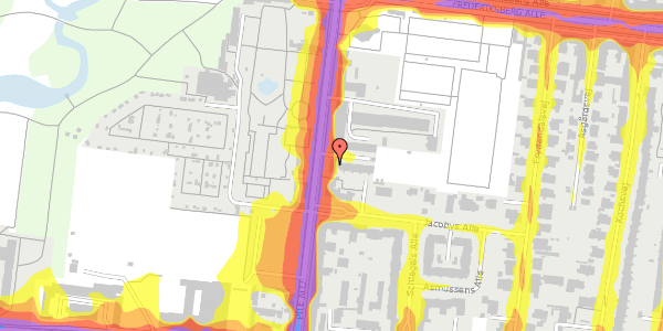 Trafikstøjkort på Pile Alle 7E, st. th, 2000 Frederiksberg