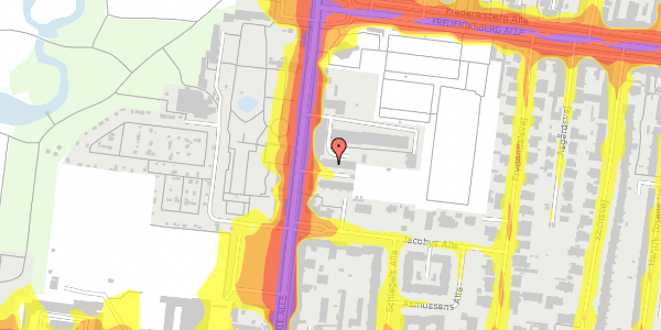 Trafikstøjkort på Pile Alle 7F, st. th, 2000 Frederiksberg