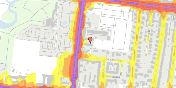 Trafikstøjkort på Pile Alle 7J, st. th, 2000 Frederiksberg