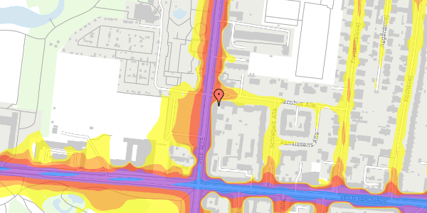 Trafikstøjkort på Pile Alle 15, st. th, 2000 Frederiksberg