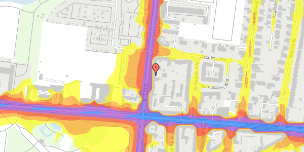 Trafikstøjkort på Pile Alle 17B, st. th, 2000 Frederiksberg