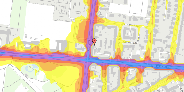 Trafikstøjkort på Pile Alle 19B, st. th, 2000 Frederiksberg