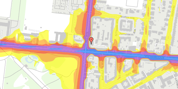 Trafikstøjkort på Pile Alle 21, st. , 2000 Frederiksberg