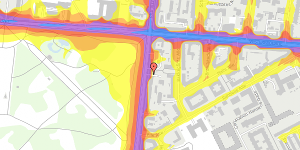 Trafikstøjkort på Pile Alle 27, st. 2, 2000 Frederiksberg