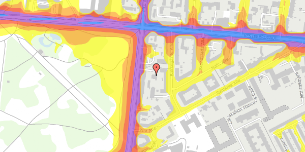 Trafikstøjkort på Pile Alle 29A, st. 6, 2000 Frederiksberg