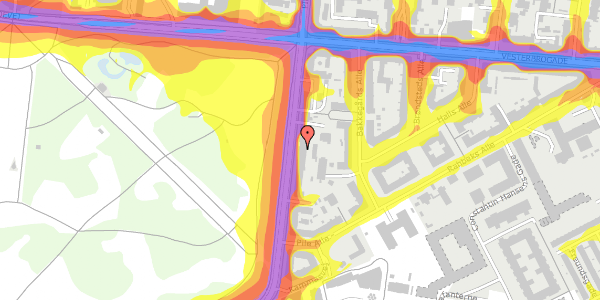 Trafikstøjkort på Pile Alle 31, st. th, 2000 Frederiksberg