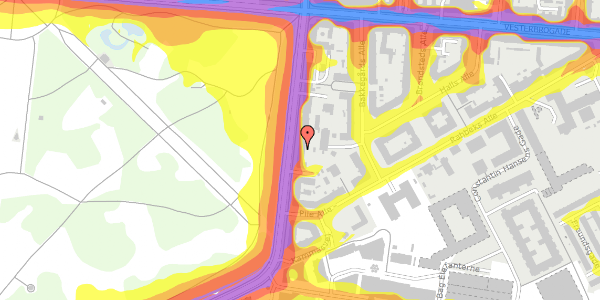 Trafikstøjkort på Pile Alle 35, st. th, 2000 Frederiksberg