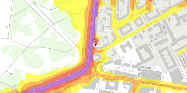 Trafikstøjkort på Pile Alle 43, st. th, 2000 Frederiksberg