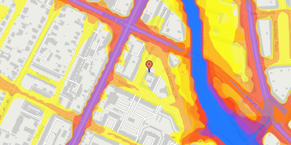 Trafikstøjkort på Priorvej 6, 1. th, 2000 Frederiksberg