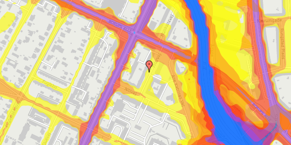 Trafikstøjkort på Priorvej 7, 3. th, 2000 Frederiksberg