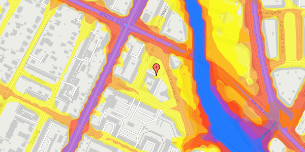 Trafikstøjkort på Priorvej 8, 1. th, 2000 Frederiksberg