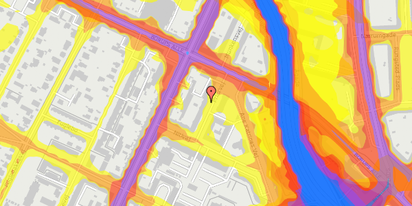 Trafikstøjkort på Priorvej 9, st. th, 2000 Frederiksberg