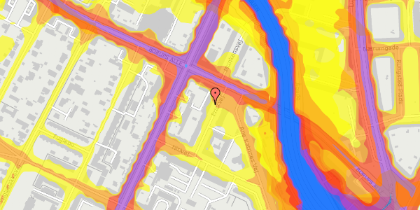 Trafikstøjkort på Priorvej 11, kl. , 2000 Frederiksberg