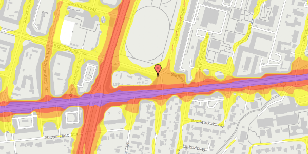 Trafikstøjkort på P.G. Ramms Alle 3, 3. tv, 2000 Frederiksberg