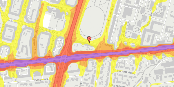 Trafikstøjkort på P.G. Ramms Alle 9, 1. th, 2000 Frederiksberg