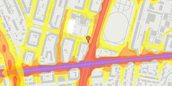 Trafikstøjkort på P.G. Ramms Alle 23, 2. th, 2000 Frederiksberg