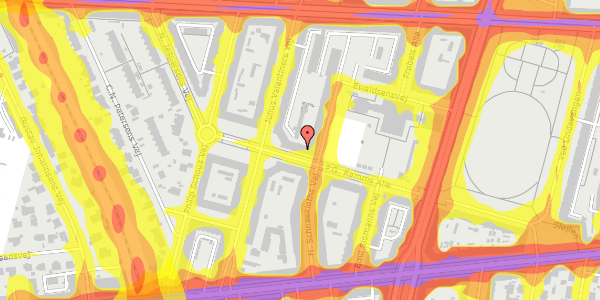 Trafikstøjkort på P.G. Ramms Alle 64, 1. th, 2000 Frederiksberg