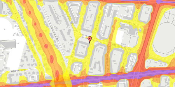 Trafikstøjkort på P.G. Ramms Alle 67, 2. th, 2000 Frederiksberg