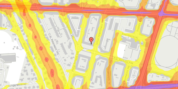 Trafikstøjkort på P.G. Ramms Alle 70, 3. th, 2000 Frederiksberg