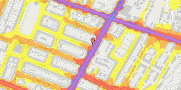 Trafikstøjkort på Roarsvej 2, 1. tv, 2000 Frederiksberg