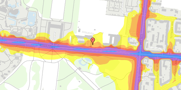 Trafikstøjkort på Roskildevej 26B, st. , 2000 Frederiksberg