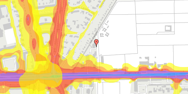 Trafikstøjkort på Roskildevej 56C, st. 1, 2000 Frederiksberg