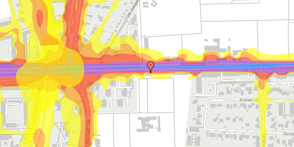 Trafikstøjkort på Roskildevej 59, 2000 Frederiksberg