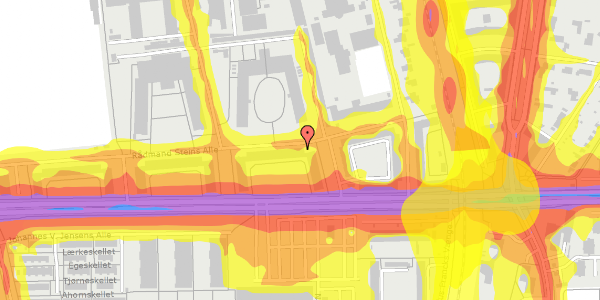 Trafikstøjkort på Rådmand Steins Alle 1, 4. th, 2000 Frederiksberg