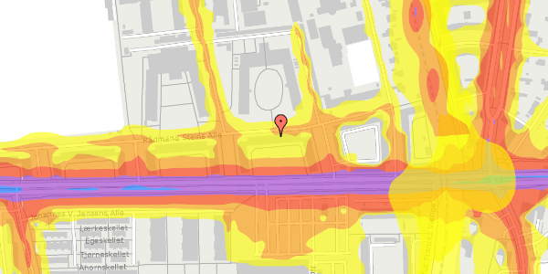 Trafikstøjkort på Rådmand Steins Alle 5, 6. th, 2000 Frederiksberg