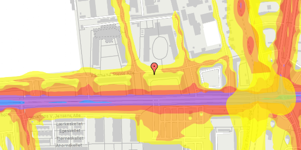 Trafikstøjkort på Rådmand Steins Alle 9, 1. tv, 2000 Frederiksberg