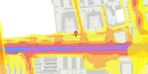 Trafikstøjkort på Rådmand Steins Alle 13, 5. th, 2000 Frederiksberg