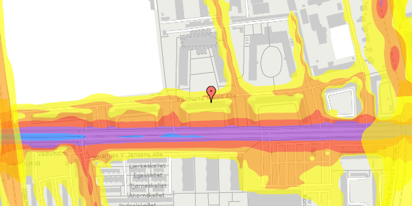 Trafikstøjkort på Rådmand Steins Alle 15, 5. th, 2000 Frederiksberg