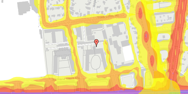 Trafikstøjkort på Rådmand Steins Alle 16B, 1. 106, 2000 Frederiksberg