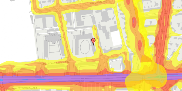 Trafikstøjkort på Rådmand Steins Alle 16C, st. 16, 2000 Frederiksberg