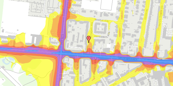 Trafikstøjkort på Schlegels Alle 3, 5. , 1807 Frederiksberg C