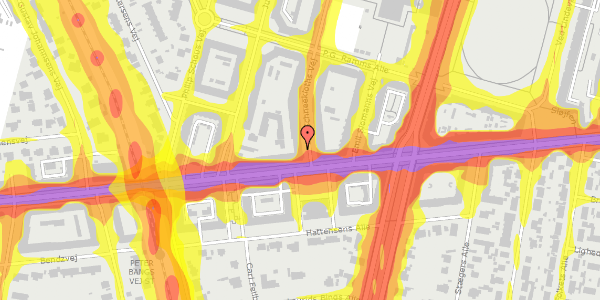 Trafikstøjkort på H. Schneekloths Vej 1, st. , 2000 Frederiksberg