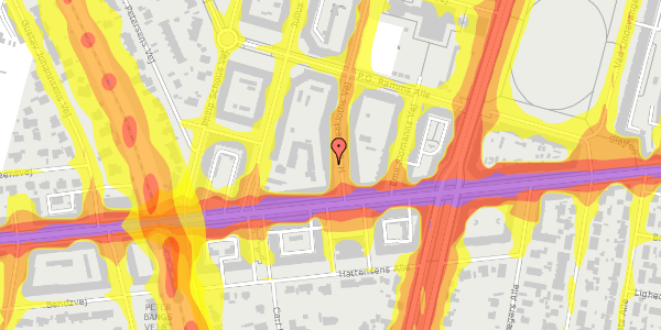 Trafikstøjkort på H. Schneekloths Vej 3, 1. th, 2000 Frederiksberg