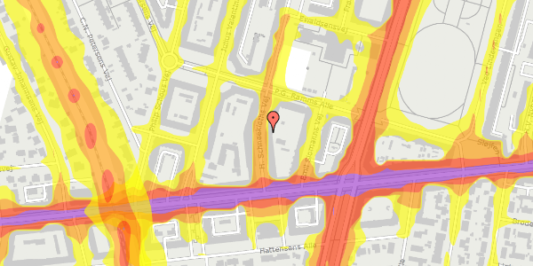 Trafikstøjkort på H. Schneekloths Vej 10, 1. th, 2000 Frederiksberg