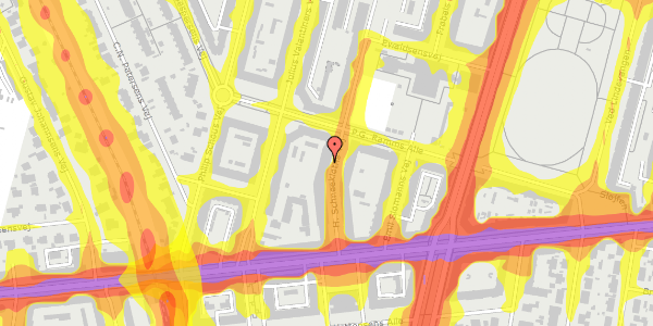 Trafikstøjkort på H. Schneekloths Vej 11, 1. th, 2000 Frederiksberg