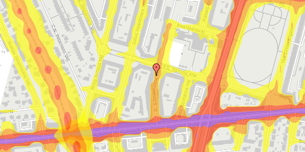 Trafikstøjkort på H. Schneekloths Vej 13, 1. th, 2000 Frederiksberg