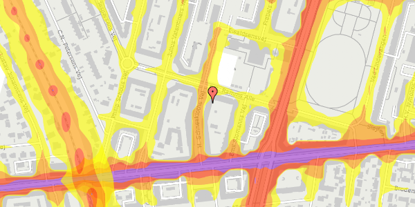 Trafikstøjkort på H. Schneekloths Vej 14, st. th, 2000 Frederiksberg