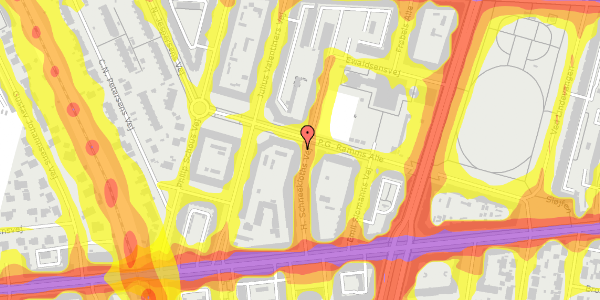 Trafikstøjkort på H. Schneekloths Vej 15, st. th, 2000 Frederiksberg