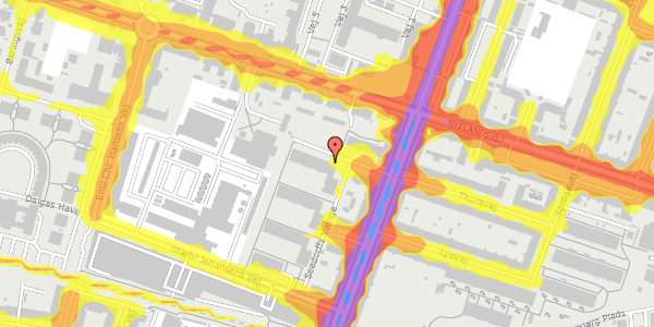 Trafikstøjkort på Seedorffs Vænge 14, 3. th, 2000 Frederiksberg