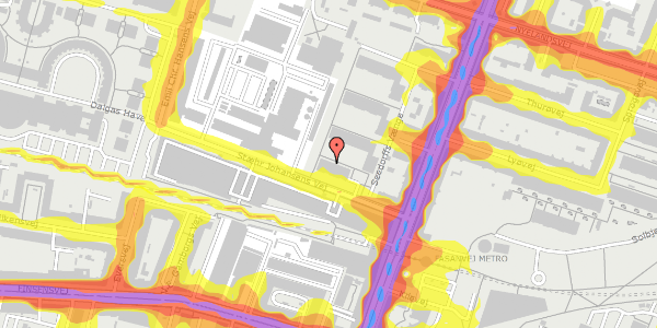 Trafikstøjkort på Seedorffs Vænge 36, 3. mf, 2000 Frederiksberg