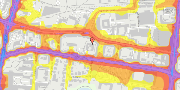 Trafikstøjkort på Smallegade 30D, st. , 2000 Frederiksberg